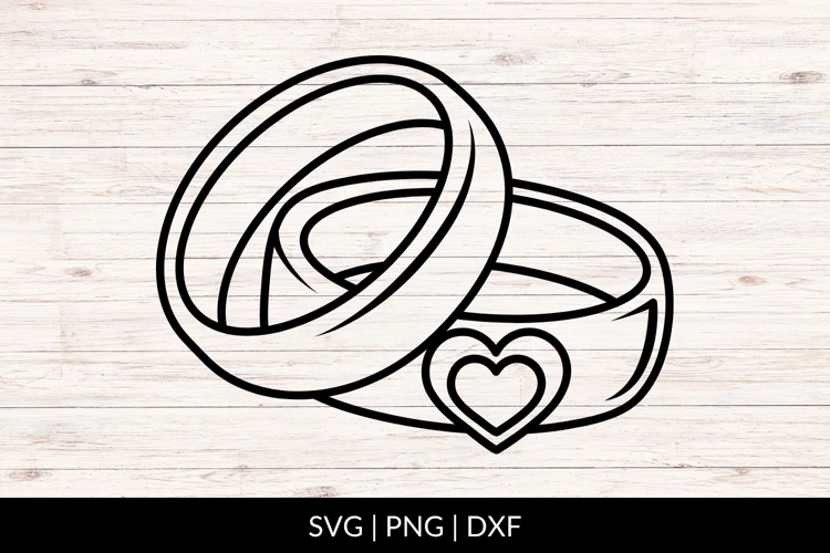 Heart Wedding Rings SVG