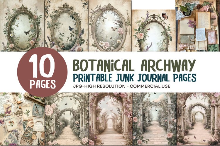 Botanical Archway Junk Journal Pages example image 1