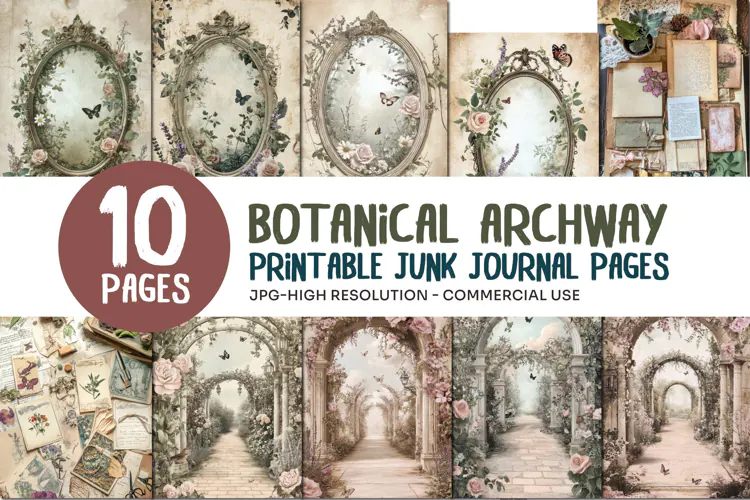 Botanical Archway Junk Journal Pages
