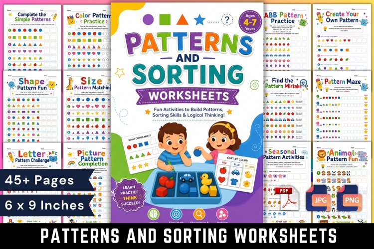 Patterns and Sorting Worksheets example image 1