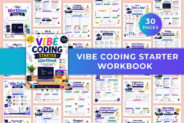 Vibe Coding Starter Workbook Kdp interiors example image 1