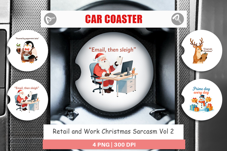 Car Coaster Retail and Work Christmas Sarcasm Quotes