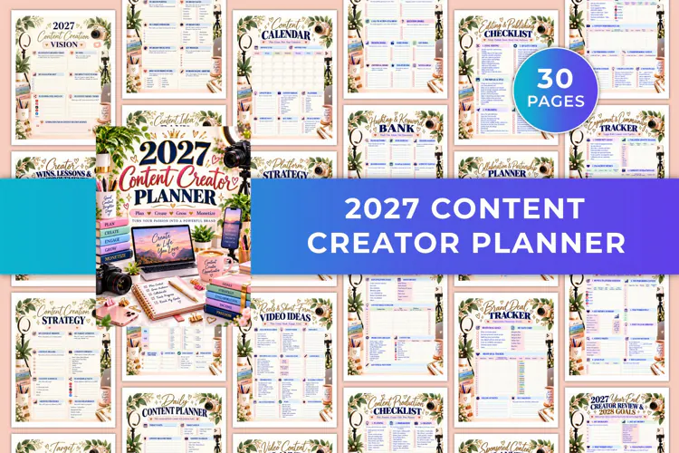 2027 Content Creator Planner Kdp interiors