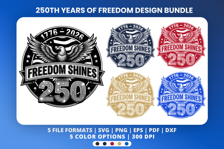 USA Freedom 250th anniversary 1776-2026 Sublimation Design