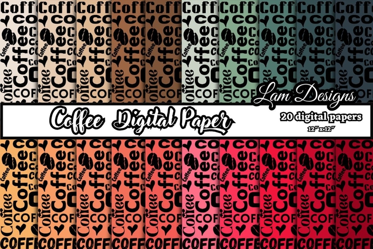 coffee digital papers, Coffee pattern, Coffee background