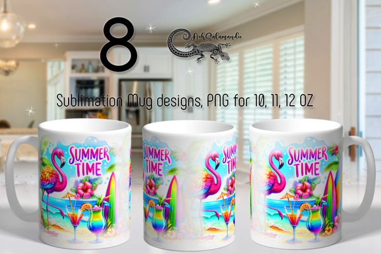 Beach, summer time | Sublimation Mug design bundle