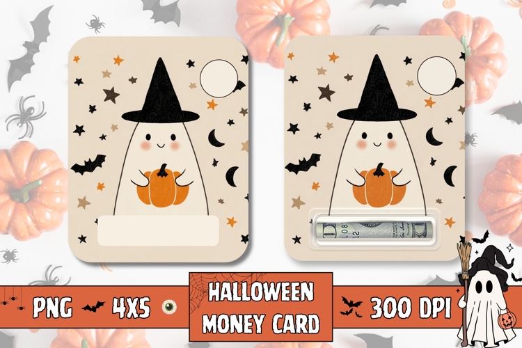 Cute Halloween Ghost Gift Card Printable, Money Card PNG
