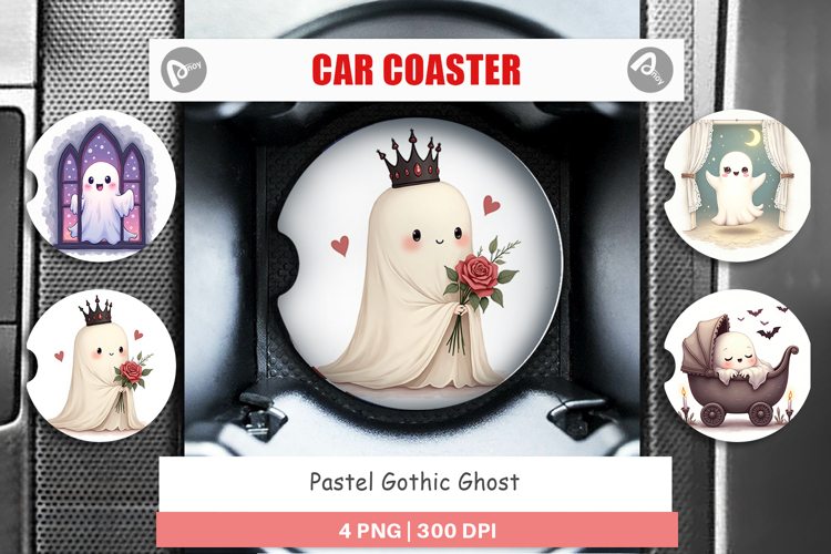 Car Coaster Pastel Gothic Ghost