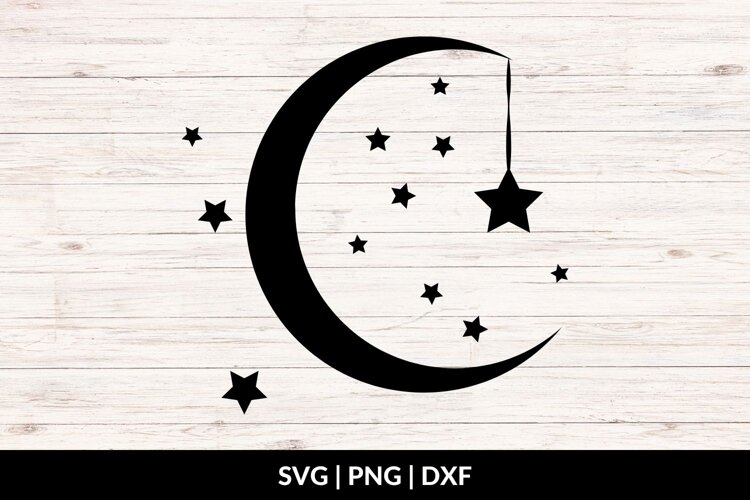 Moon and Stars SVG, Moon Stars Clipart example image 1