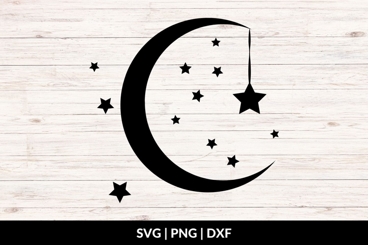 Moon and Stars SVG, Moon Stars Clipart