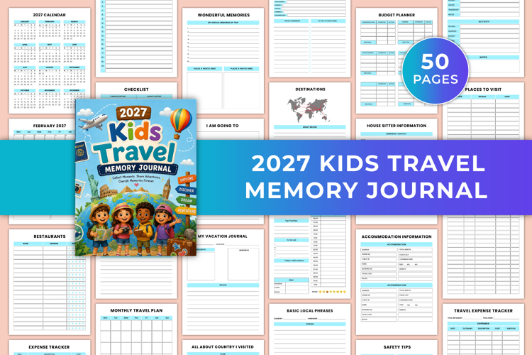 2027 Kids Travel Memory Journal | Adventure Diary & Vacation