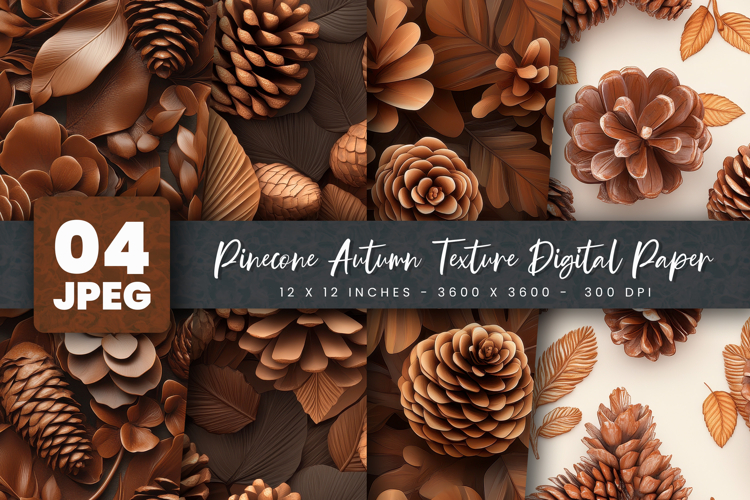 Pinecone Autumn Texture Digital Paper