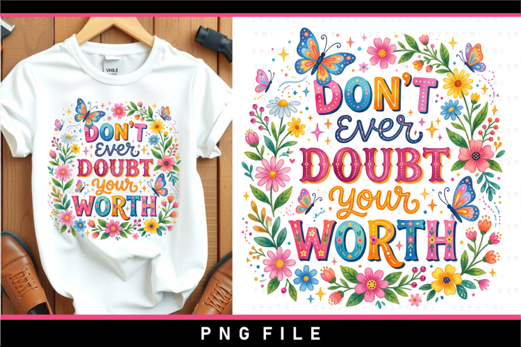Dont ever doubt your worth, Inspirational sublimation PNG