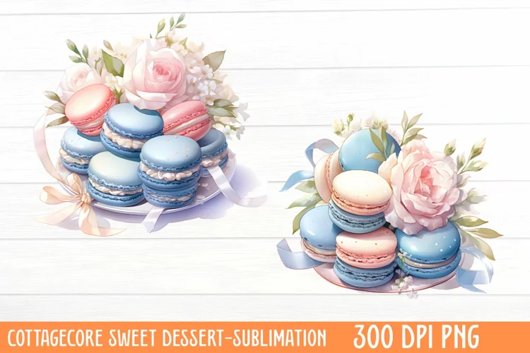 Cottagecore Sweet Dessert Sublimation, Watercolor Clipart