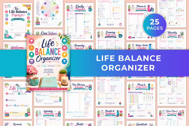 Life Balance Organizer | Self-Care, Wellness, Goals