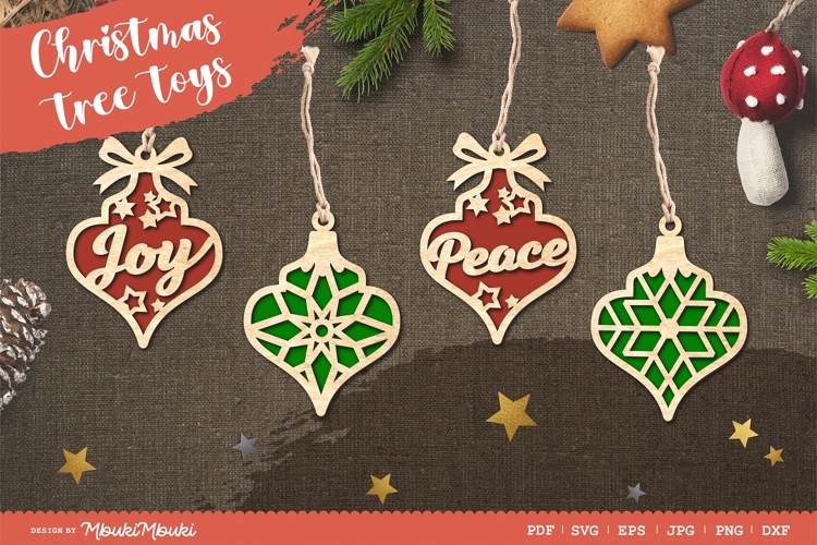Christmas tree toys 2 / laser cut file / SVG