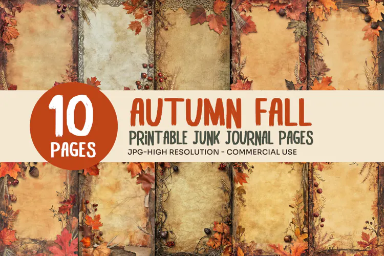 Vintage Autumn Junk Journal Pages