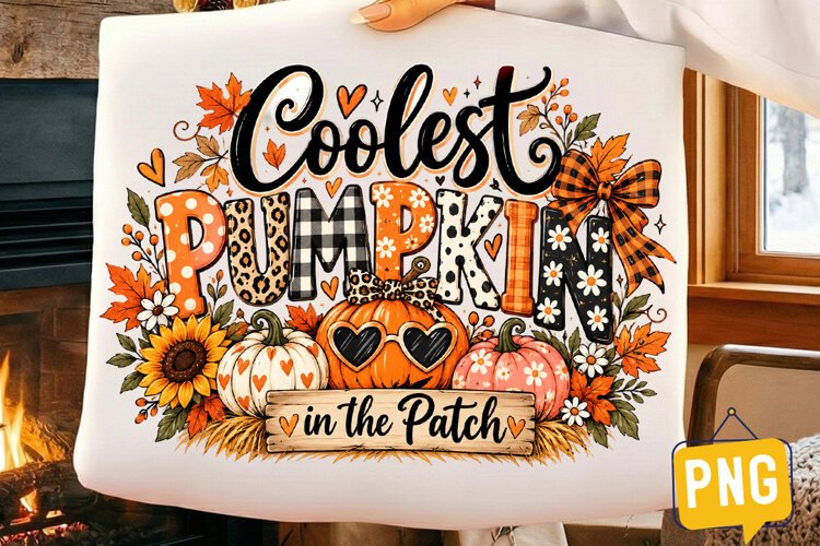 Cutest Pumpkin in the Patch PNG, Cute Pumpkin Bow Sunflower example image 1