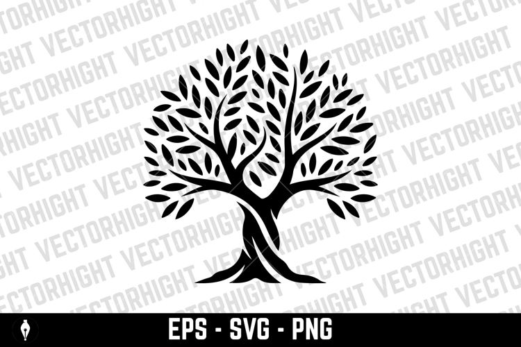 Olive tree silhouette icon. Design element for logo, label,