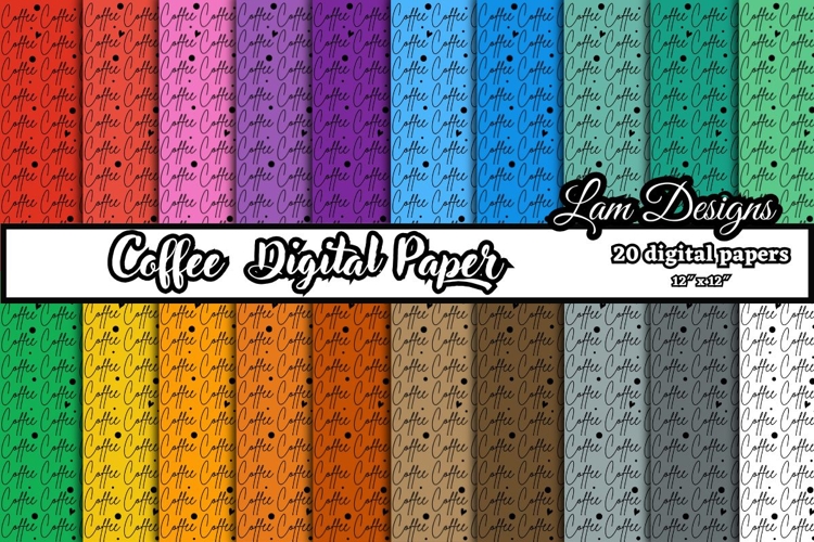 coffee digital papers, Coffee pattern, Coffee background