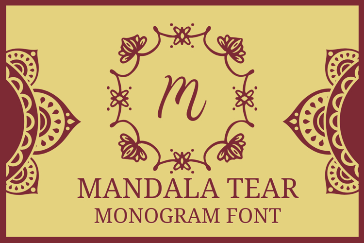 Mandala Tear Monogram Font