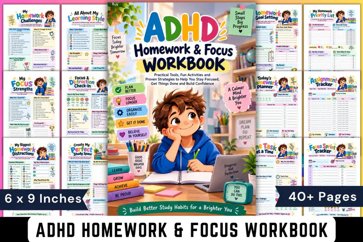 ADHD Homework & Focus Workbook