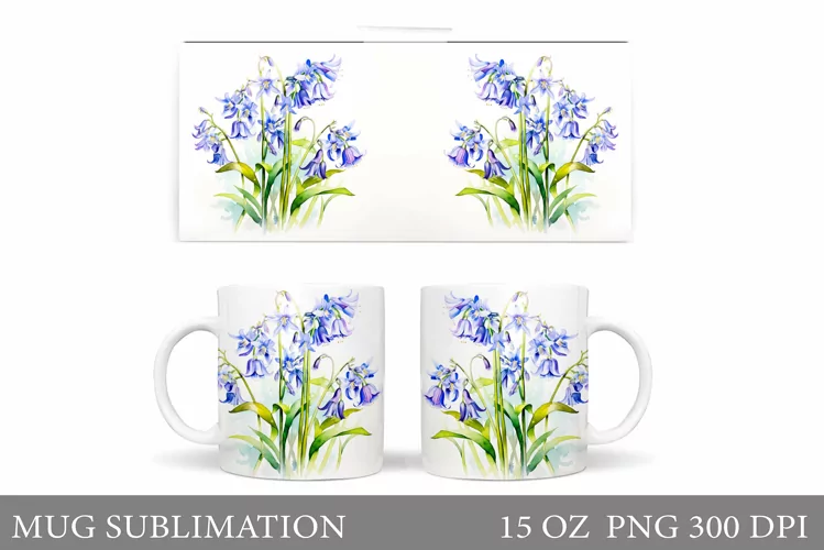 Flowers Mug Wrap Design. Flowers Mug Sublimation