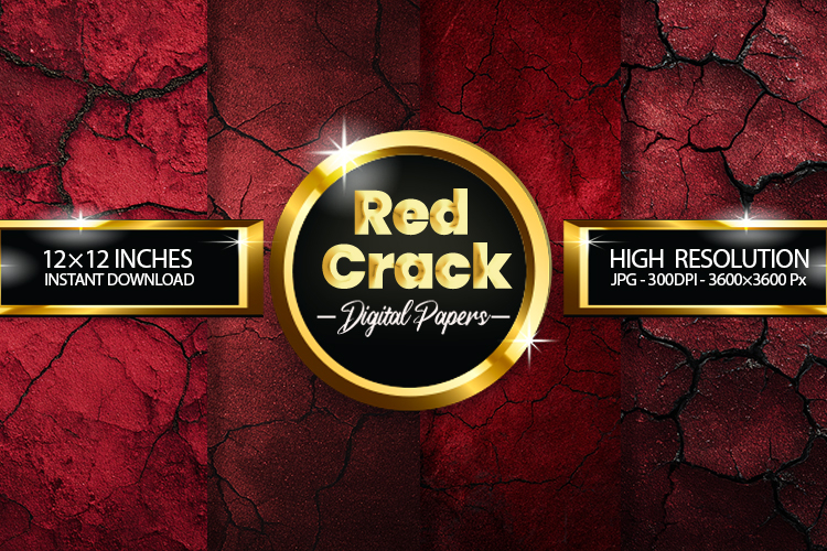 Red Crack Digital Papers - 04 Variations