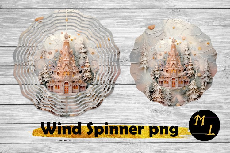 Christmas Tree Wind Spinner ,3d Christmas sublimation example image 1