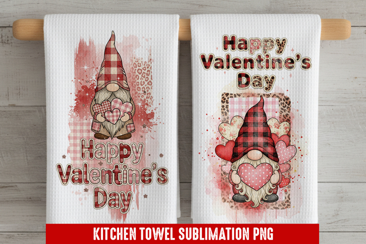 Happy Valentines - Kitchen Towel Sublimation, Kitchen Towel