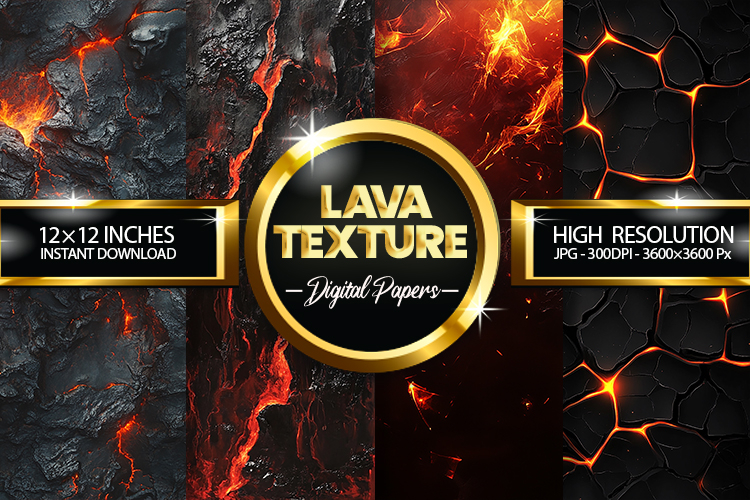 Lava Texture Digital Papers - 04 Variations