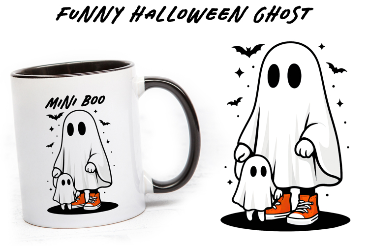 Funny ghost clipart, Halloween Sublimation PNG.
