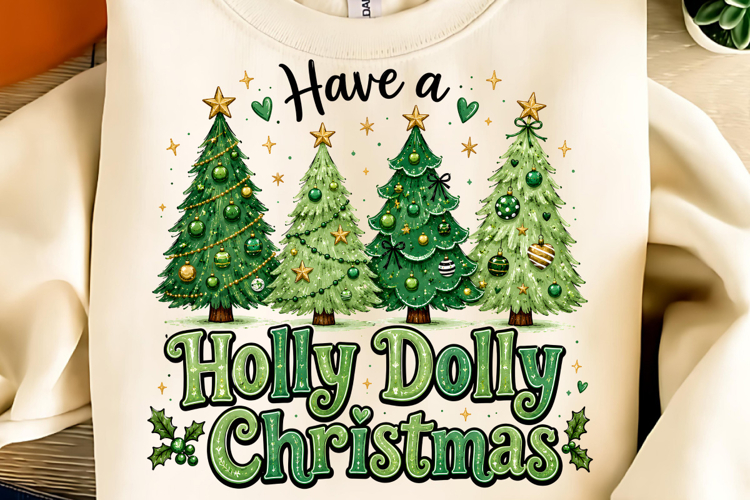 Have A Holly Dolly Christmas PNG, Funny Christmas PNG, Tree