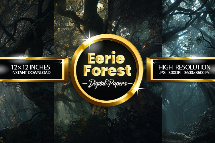 Eerie Forest Digital Papers - 04 Variations