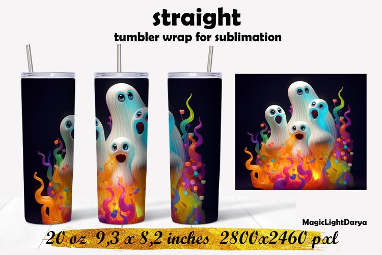 Ghost tumbler wrap,Halloween Ghost tumbler sublimation