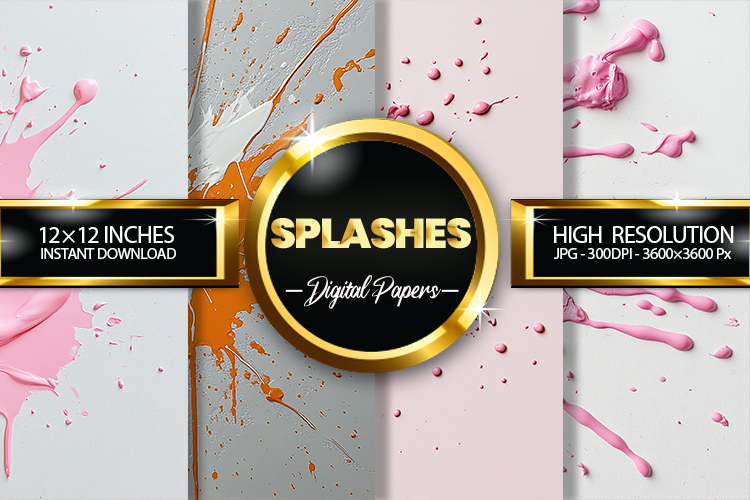 Splashes Digital Papers - 04 variations