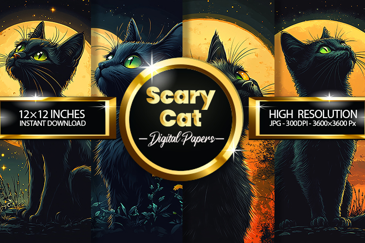 Scary Cat Digital Papers - 04 Variations