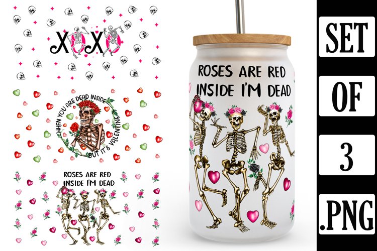 Rose Are Red Inside I Am Dead 16oz Libbey Glass (3061513)
