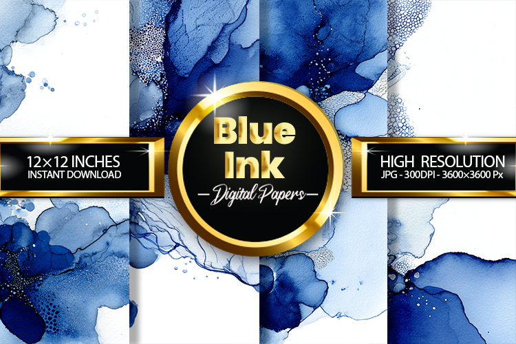 Blue Ink Digital Papers - 04 Variations