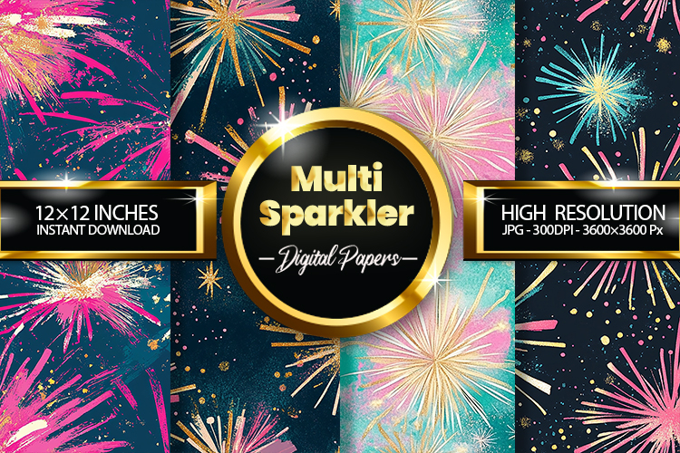 Multi Sparklers Digital Papers - 04 Variations