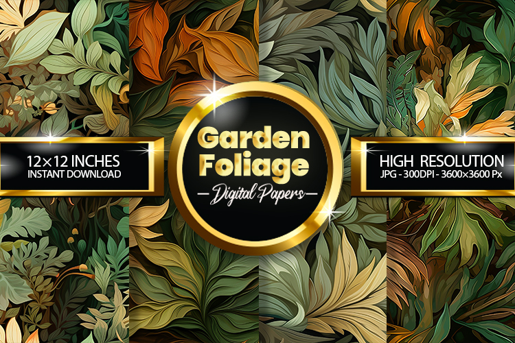 Garden Foliage Digital Papers - 04 Variations