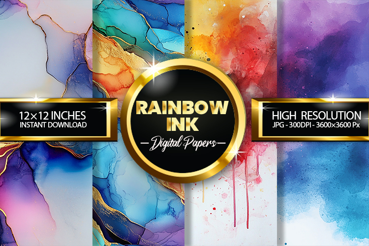 Rainbow Ink Digital Papers - 04 Variations