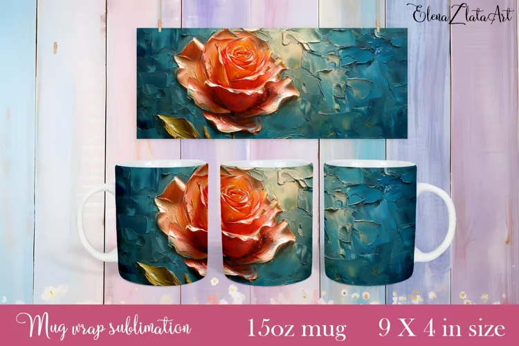 Flowers Mug Sublimation, Floral Design Mug
