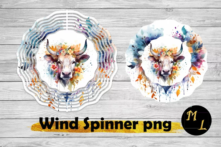 Cow und Flowers Wind Spinner ,Wind Spinner design