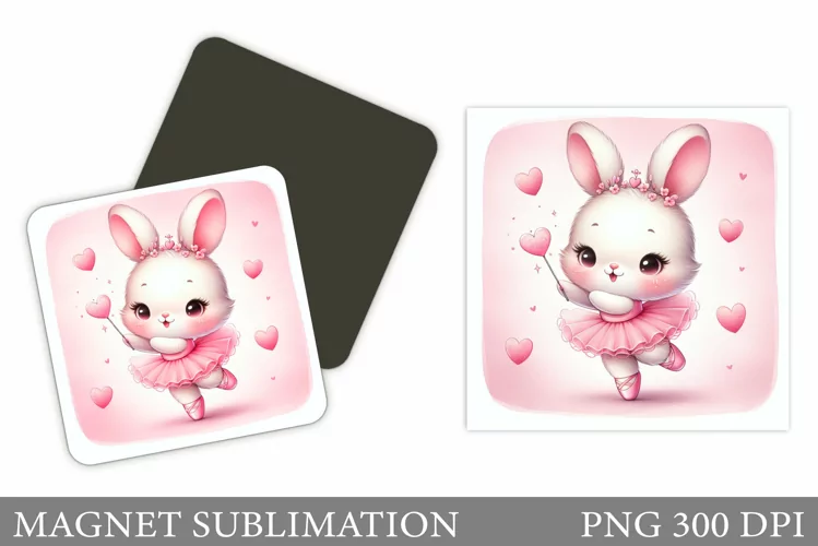 Cute Bunny Magnet Design. Cute Bunny Sublimation