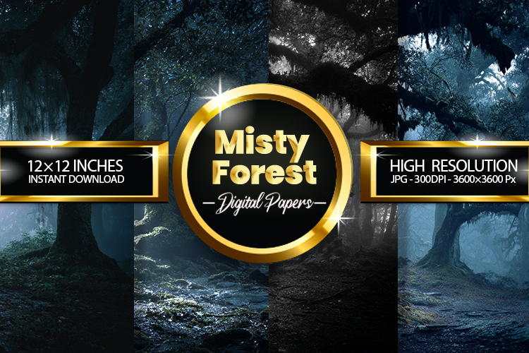Misty Forest Digital Papers - 04 Variations