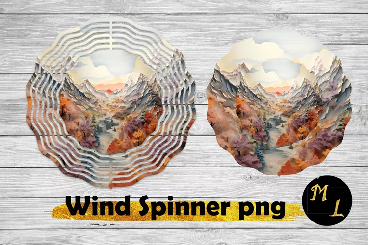 3D Mountains Wind Spinner ,Fall Wind Spinner design