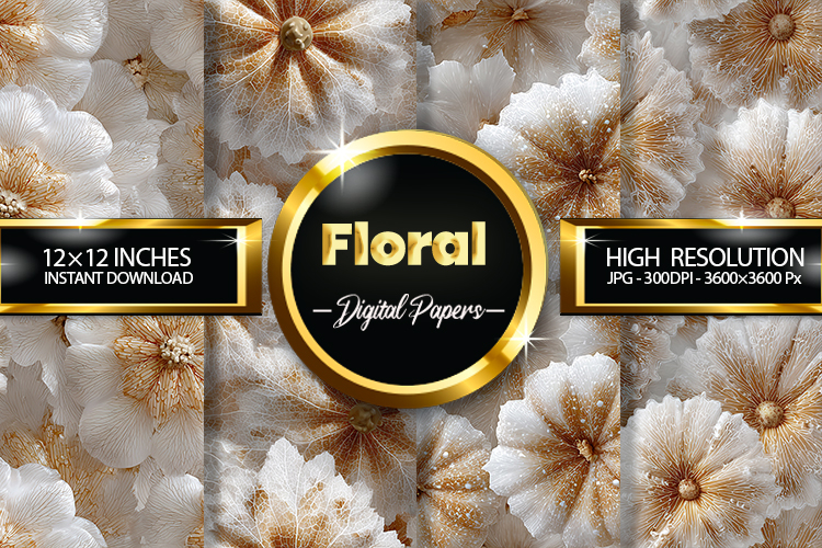 Floral Digital Papers - 04 Variations