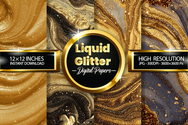 Liquid Glitter Digital Paper - 04 Variations