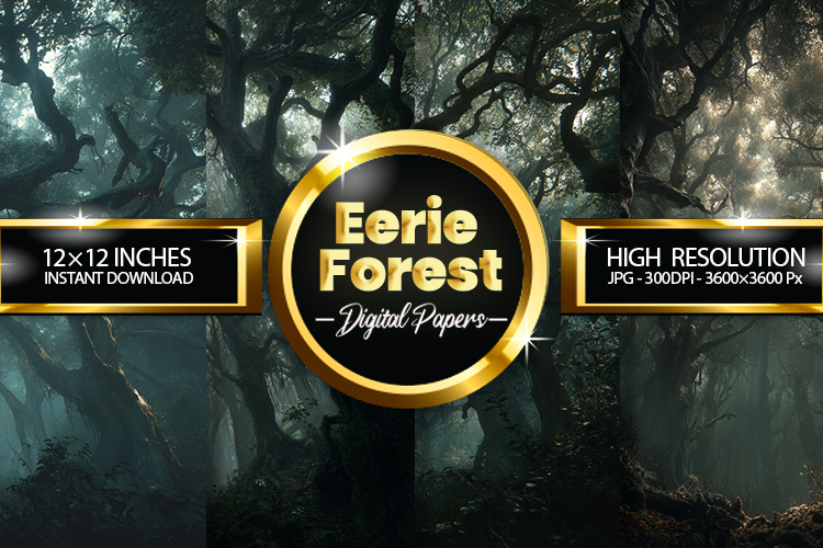 Eerie Forest Digital Papers - 04 Variations